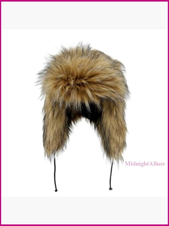 Faux Fur Trapper Hat with Earmuffs, Winter Warm Unisex Adult Size main image 7